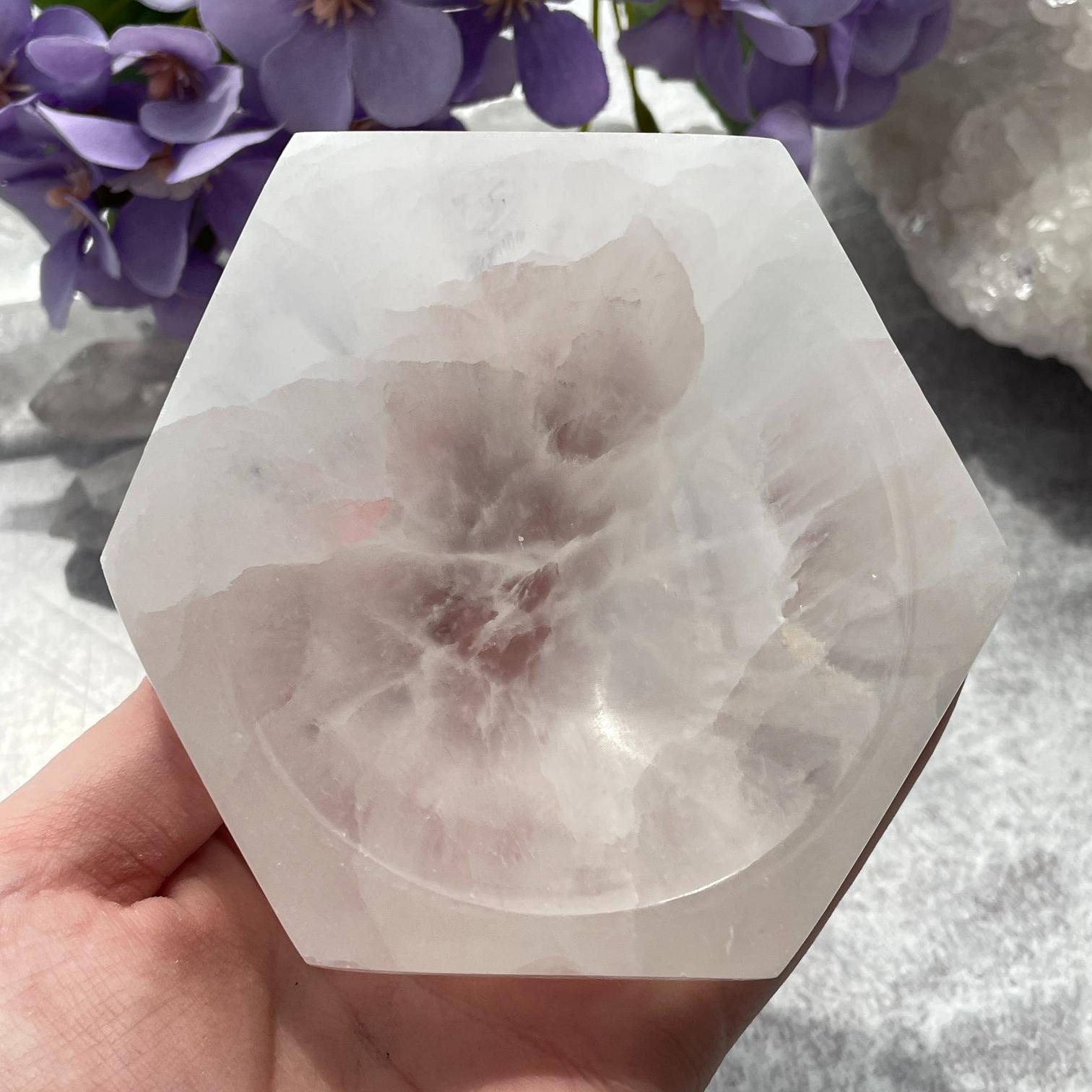 Selenite Bowl - Hexagon - 8-10cm Selenite Bowl - Hexagon - 8-10cm